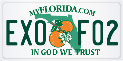 FL license plate EXOF02