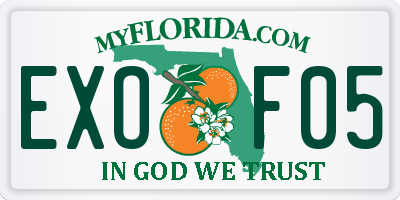 FL license plate EXOF05