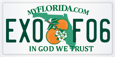 FL license plate EXOF06