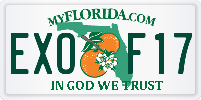 FL license plate EXOF17