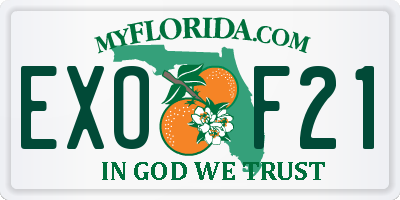 FL license plate EXOF21
