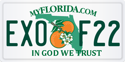 FL license plate EXOF22