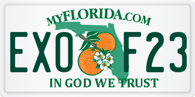 FL license plate EXOF23
