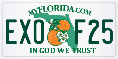 FL license plate EXOF25