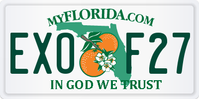 FL license plate EXOF27