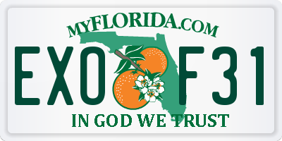 FL license plate EXOF31