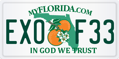 FL license plate EXOF33