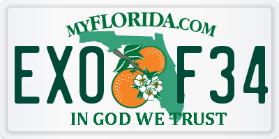FL license plate EXOF34
