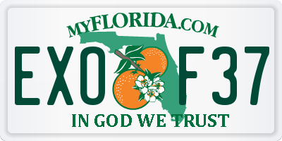 FL license plate EXOF37