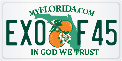 FL license plate EXOF45
