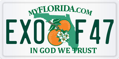 FL license plate EXOF47