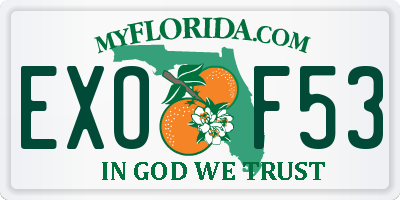 FL license plate EXOF53