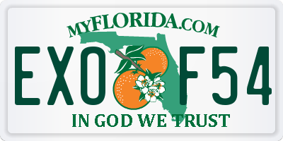 FL license plate EXOF54