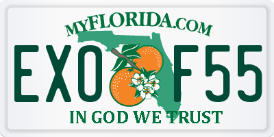 FL license plate EXOF55