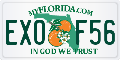 FL license plate EXOF56