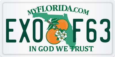 FL license plate EXOF63