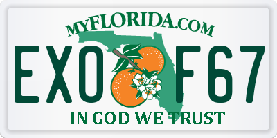 FL license plate EXOF67