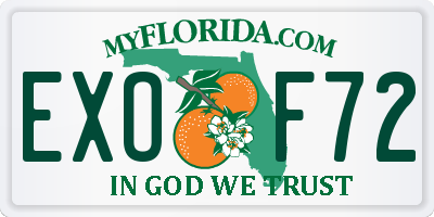 FL license plate EXOF72