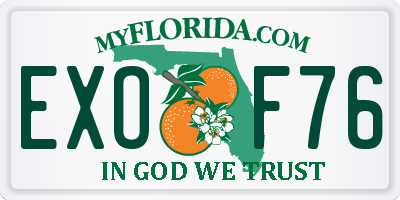 FL license plate EXOF76