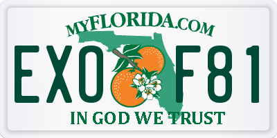 FL license plate EXOF81