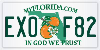 FL license plate EXOF82