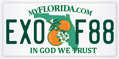 FL license plate EXOF88