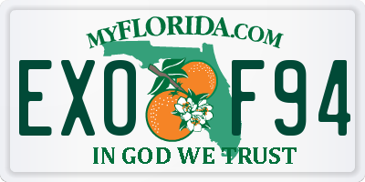 FL license plate EXOF94