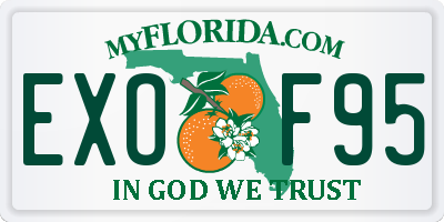 FL license plate EXOF95