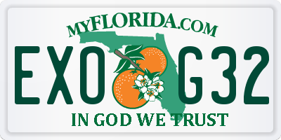 FL license plate EXOG32