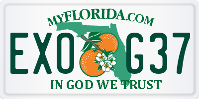 FL license plate EXOG37