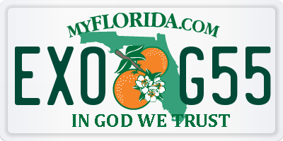 FL license plate EXOG55