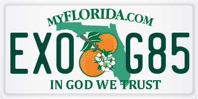 FL license plate EXOG85
