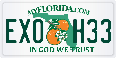 FL license plate EXOH33
