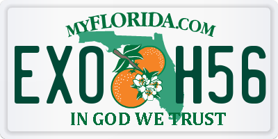 FL license plate EXOH56