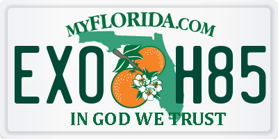 FL license plate EXOH85