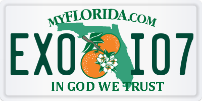 FL license plate EXOI07