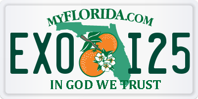 FL license plate EXOI25