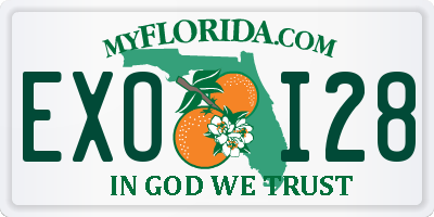 FL license plate EXOI28