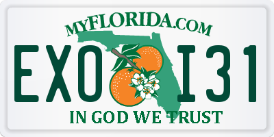 FL license plate EXOI31