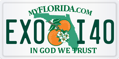 FL license plate EXOI40