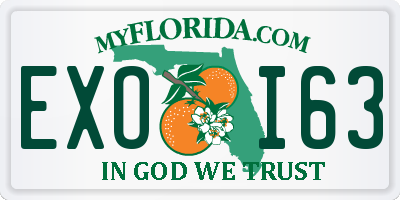 FL license plate EXOI63