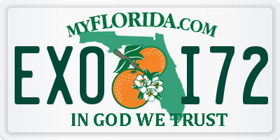 FL license plate EXOI72