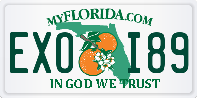FL license plate EXOI89