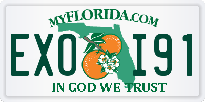 FL license plate EXOI91