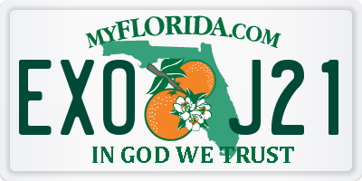 FL license plate EXOJ21