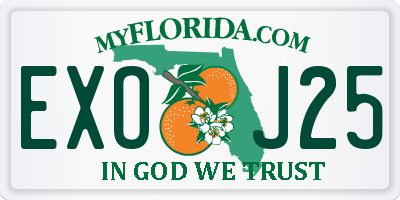 FL license plate EXOJ25