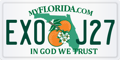 FL license plate EXOJ27