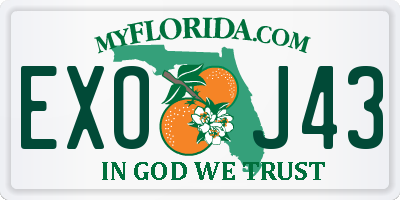 FL license plate EXOJ43