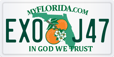 FL license plate EXOJ47