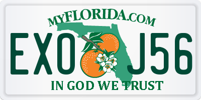 FL license plate EXOJ56
